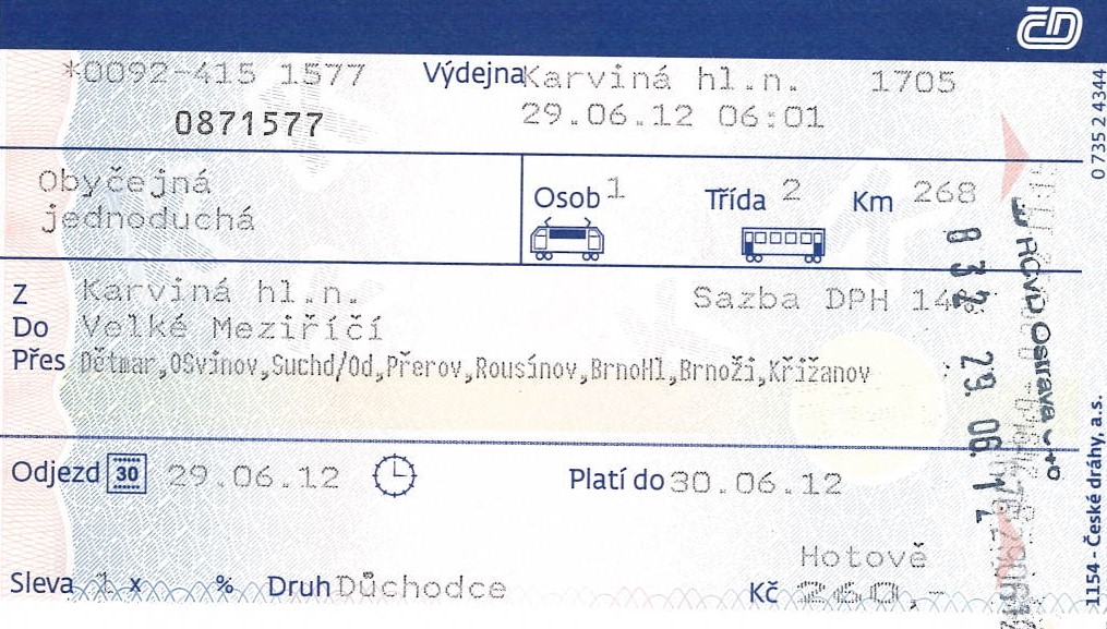 Jízdenka - 2012
