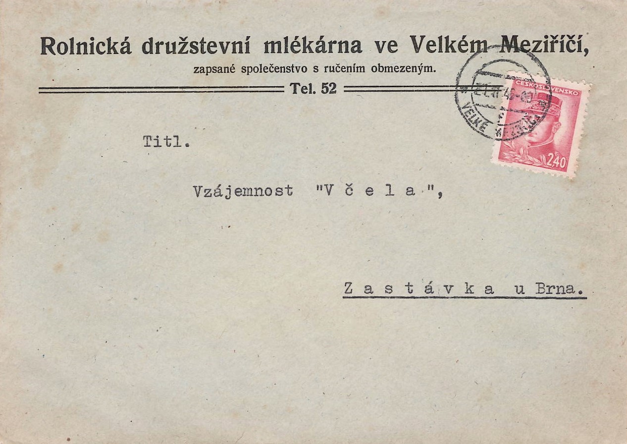 Obálka Rolnická družstevní mlékárna - 1948